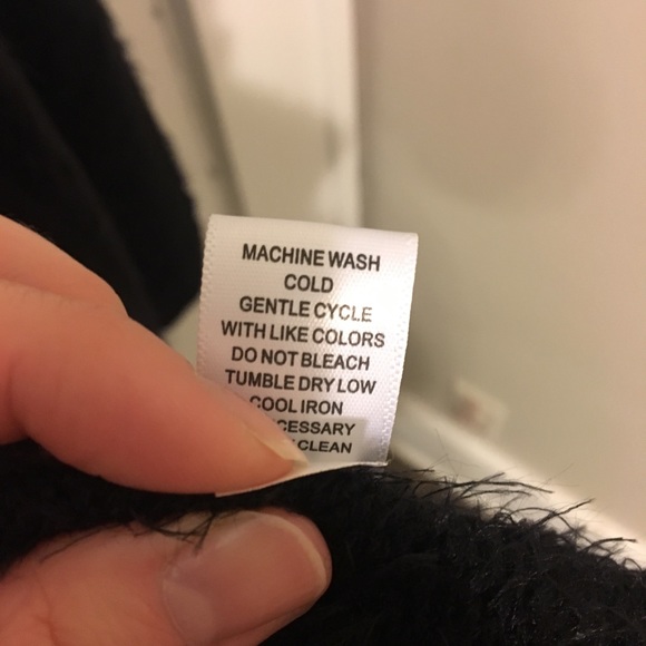 Cable & Gauge Black Fuzzy Open Front Cardigan M - Picture 8 of 8